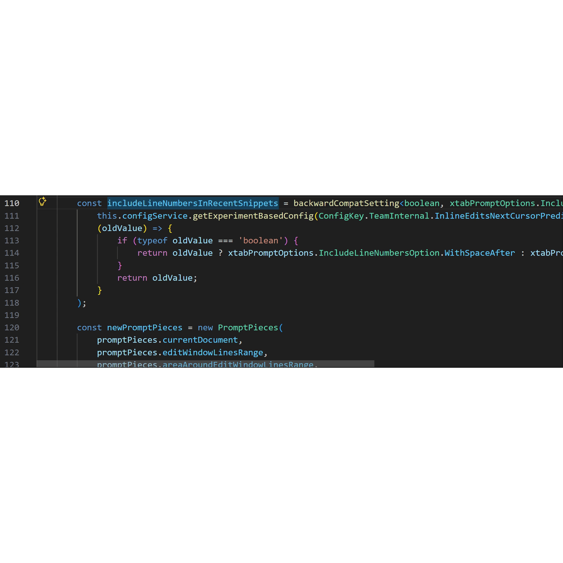 Demo of a long-distance Next Edit Suggestion jumping to a related line